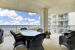 Beach balcony has amazing views and is large enough for dining and relaxing.